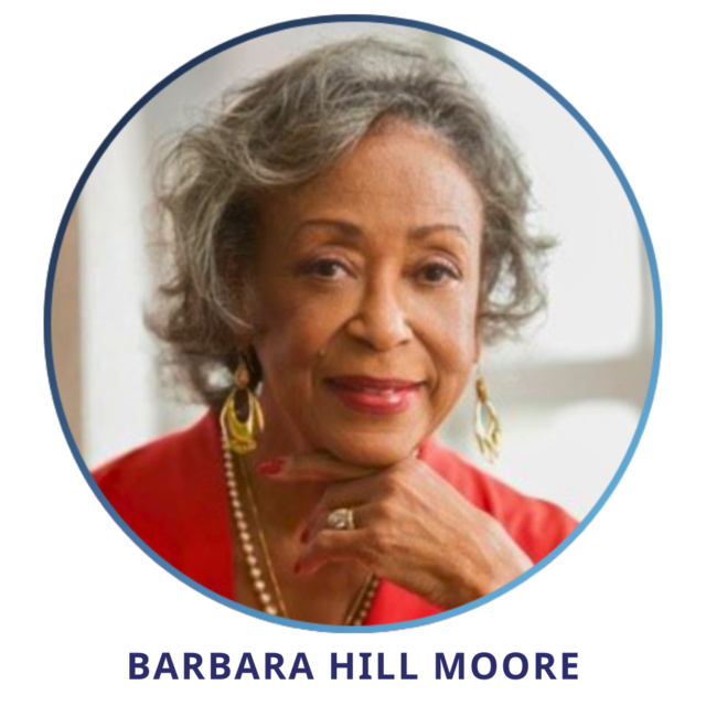 Barbara Hill Moore in circle