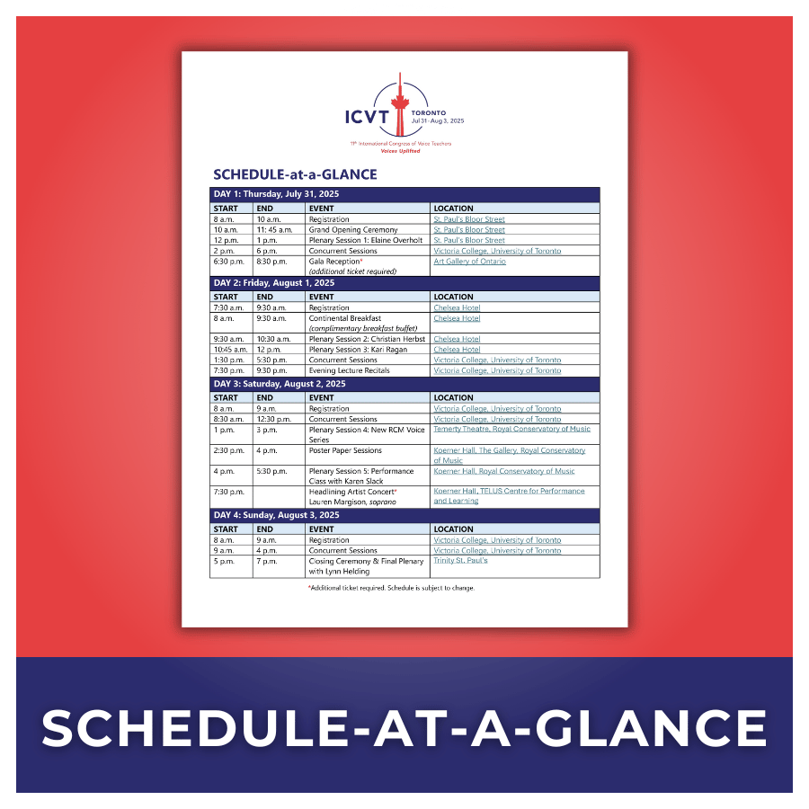 Schedule at a Glance Square