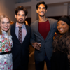 Actor, NMTC Committee member, and Florence Birdwell student, Tiffan Borelli with her husband Ross Kenneth Urken; Michael Maliakel, 2014 NMTC Winner and currently playing Aladdin on Broadway; and L Morgan Lee, 2022 Tony Award Nominee for A Strange Loop.